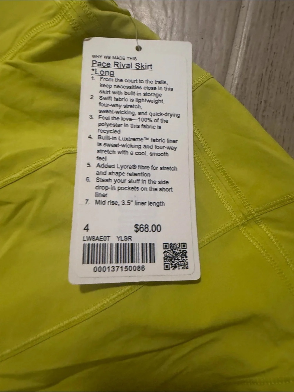 lululemon pace rival skirt long